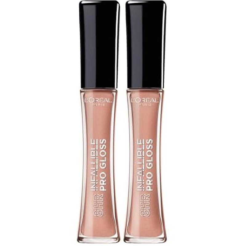 L¡¯Oreal Paris Makeup Infallible 8 Hour Hydrating Lip Gloss, Nude Petal, 0.21 Fl Oz (Pack of 2)