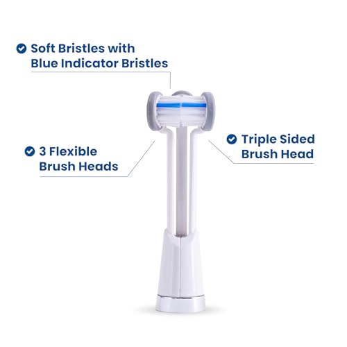 Triple Bristle Kids Sonic Toothbrush Replacement Brush Heads 2 Pack
