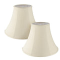 Set of 2 Cream Bell Shaped Collapsible Lamp Shades - 8" Top 17" Bottom