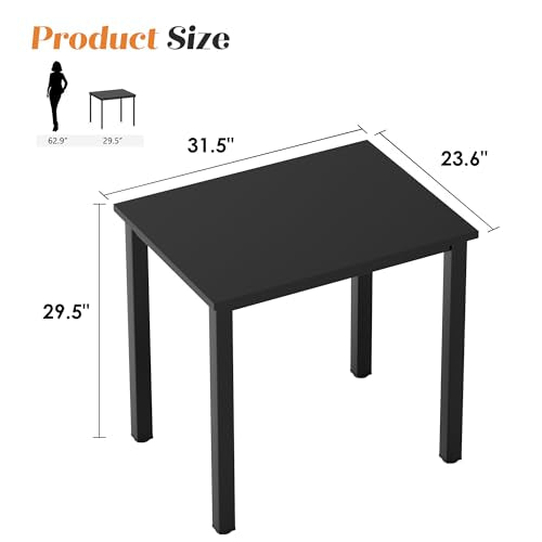 Small Computer Desk 31.5x23.6 Inch Gaming Desk Black - Compact Home Office