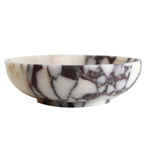 Round-Calacatta Viola Marble Decorative Bowl 7.8-inch Home Decor Gift
