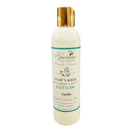Organic Goat's Milk Lotion - Vanilla Scent, 8oz - Nourishing Skin Moisturizer