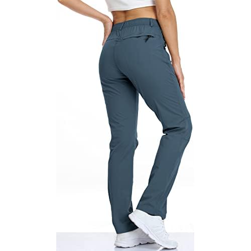 SPOSULEI Womens Summer Lightweight Pants Outdoor Nylon Quick Dry Travel Golf Hiking Sweatpants with Zipper Pockets