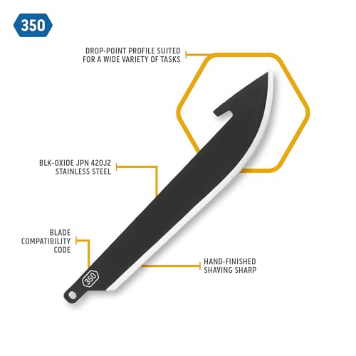 OUTDOOR EDGE RazorSafe 3.5" Black Drop-Point Replacebale Blades-Includes 6 Black EDC Blades for Hunting-Compatible with 3.5" RazorSafe Pocket Knives