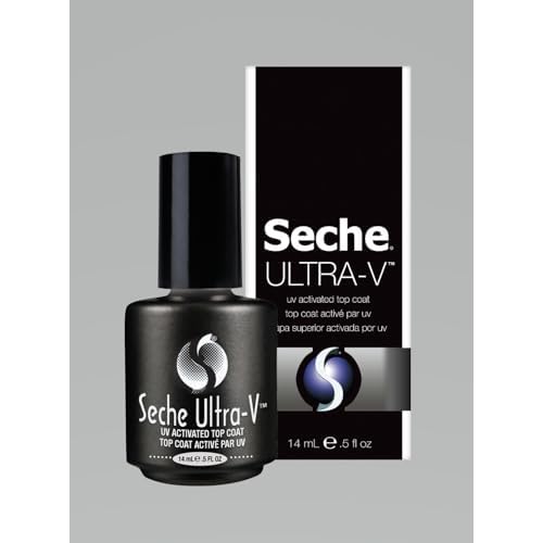 Seche Ultra-V UV Gel Top Coat Nail Polish - Clear Topcoat Gel Nail Polish, Quick-Dry & Long-Wearing Soak Off Lamp, Salon & At-Home Use, 0.5 fl oz