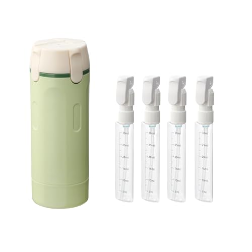 AURANEST 4-in-1 Travel Bottle Set Leak-Proof Refillable Toiletry Dispenser - Green, TSA Approved