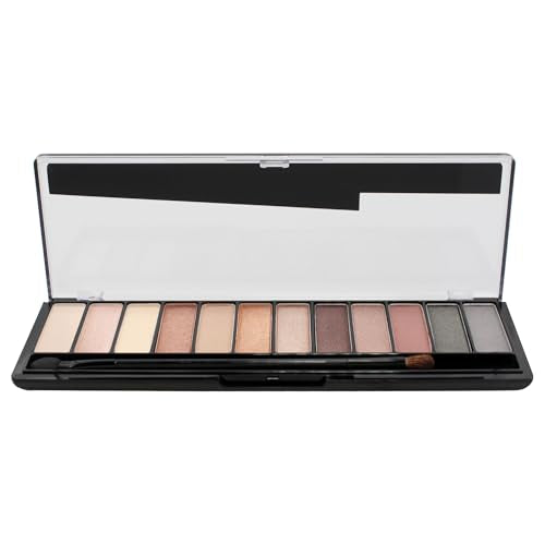 Rimmel London Magnif'Eyes Eyeshadow Palette, 12 Shades, Blendable Formula, Versatile, 001, Nude, 0.5oz