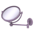 Allied Brass WM-6G/5X-FER 8 Inch Wall Mounted Extending Make-Up Mirror 5X Magnification with Grooved Accent, Fire Engine Red