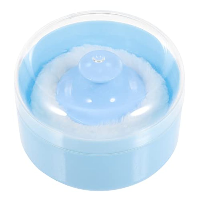 FRCOLOR Baby Powder Puff and Container Compact 3.54X2.36X2.36 Inches Lightweight Case with Soft Puff for Smooth Body Powder Application after Bath