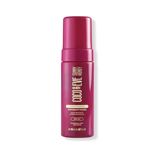 Coco & Eve Express Tanning Antioxidant Mousse - Best 1 Hour Streak-Free Sunless Deep Tan | Fast, Instant, Natural Dark Glow. Moisturizing Tanner with DHA, Hyaluronic Acid, Coconut Extract (5.07 fl oz)