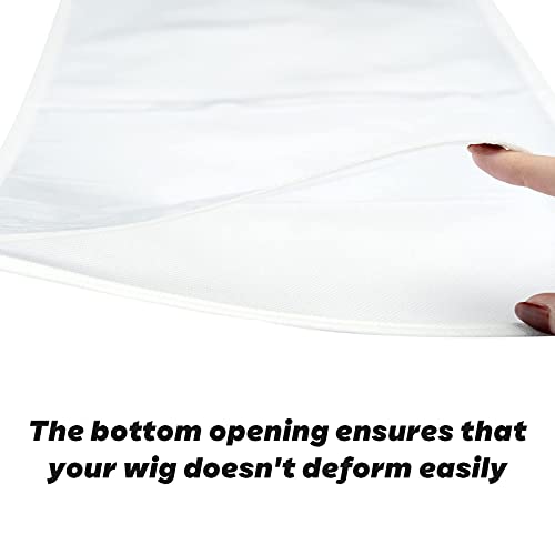Wooden Hanger 24'' Dust Cover Hair Extensions Holder & Storage Bag - 2 PCS, Black & White