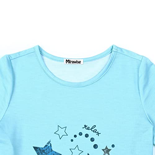 Girls 3-Piece Cotton Pajama Set - Blue Moon, 8-9 Years Sleepwear