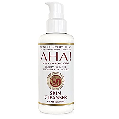 Nonie AHA All-Natural Skin Cleanser ? 100% Vegan & Natural ? Oil-Based Makeup Remover with Exfoliating Alpha Hydroxy Acids ? Pore Management & Anti-Aging Formula ? 7.0 Oz