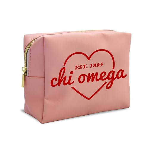 Water-Resistant Makeup Bag with Zipper Closure & Licensed Sorority Design