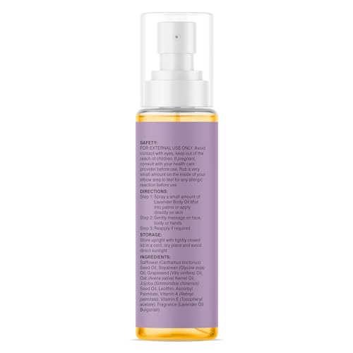 Majestic Pure Lavender Oil Body Mist- 100% Pure & Natural - After Shower Body Oils for Women and Men - Scented, Radiant, Skin Therapy Firming Massage Oil - 6.8 Fl Oz