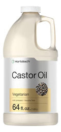 Horbaach Castor Oil Cold Pressed 64 Fl Oz Pack of 1 - 100% Pure & Hexane Free