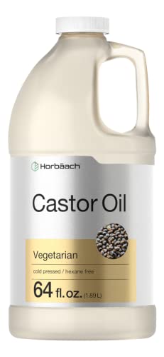 Horbaach Castor Oil Cold Pressed 64 Fl Oz Pack of 1 - 100% Pure & Hexane Free