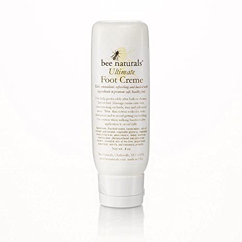 Bee Naturals Ultimate Foot Cream 4 Oz ? Deep Hydration for Dry, Cracked Heels & Calluses ? Enriched with Shea Butter, Avocado Oil & Therapeutic Essential Oils ? Non-Greasy, Soothing properties