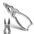 Heavy Duty Nail Clippers for Thick Toenails - Silver, Hammer Forged, Ergonomic Design