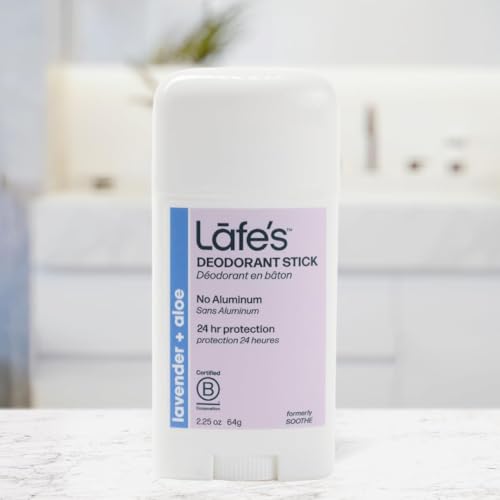 Lafe's Natural Deodorant Stick 3-Pack Lavender & Aloe Aluminum & Baking Soda Free
