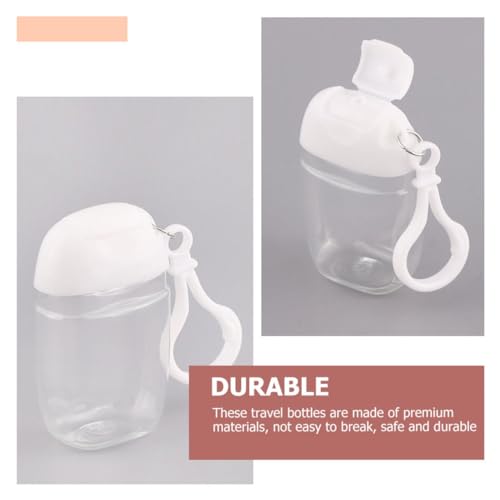 7x4cm Transparent Refillable Travel Bottles with Hook, 4 Pack