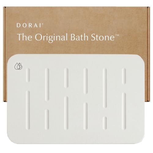 Dorai Stone Bath Mat Rain Sandstone 23.6"x15.4" - Non-Slip Fast-Drying Bathroom Floor Mat - 1 Pack