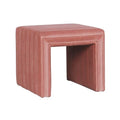 19-Inch Blush Pink Velvet Tufted Ottoman Footstool - Modern Channel Design