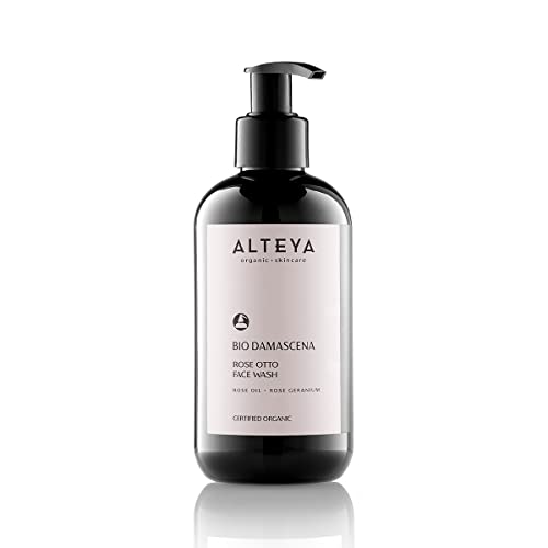 Alteya Organic Face Wash with Bulgarian Rose & Coconut Oil - USDA Certified, Gentle & Hydrating 8.5 Fl Oz