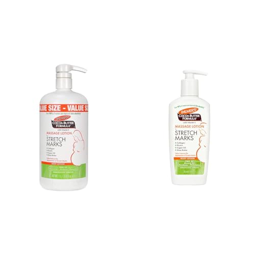 Pregnancy Stretch Mark Lotion with Cocoa Butter & Oils - 33.8 oz & 8.5 oz Travel Size