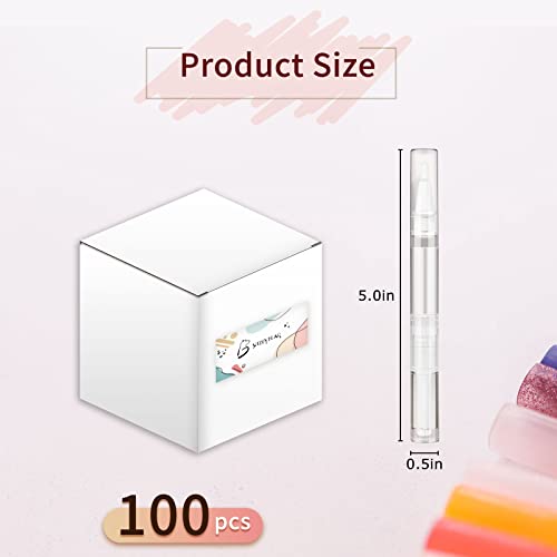 100 Pcs Empty Nail & Lip Oil Pen Set with Brush Tips, Reusable 3ml Containers