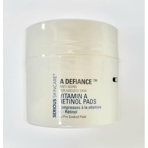 Vitamin A Retinol Pads for Daily Facial Treatment - Niacinamide & Witch Hazel - Facial Exfoliating Disc - Serious Skincare - 60 Count (2Pack)