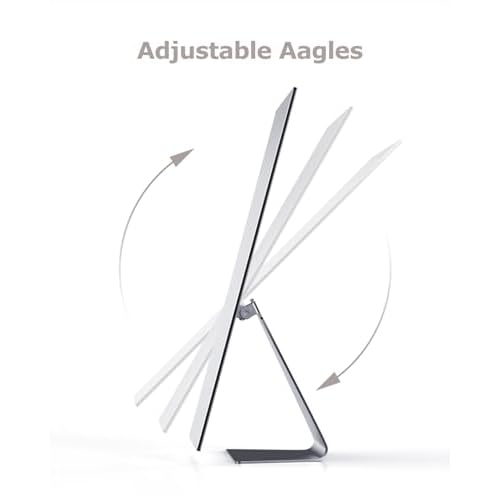 Rectangular Free-Standing Makeup Mirror, Frameless 1X Vanity Mirror with Adjustable Tilt, Metal Base, for Desk, Bathroom Countertop or Windowsill, 12 x 7 Inches