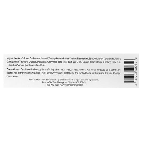 Tea Tree Therapy Tpste,Bak Soda, 5 oz 6 pk
