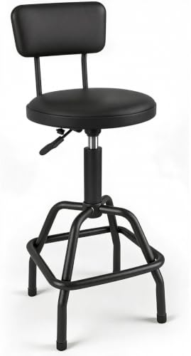 YELLOW JACKET Bar Stool, Adjustable Swivel Stool with Backrest, Height