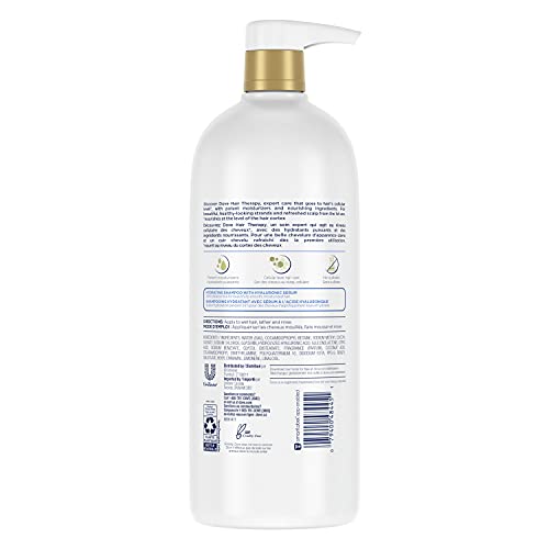 Dove Shampoo Hydration Spa for Dry Hair Hair Shampoo with Hyaluronic Serum 33.8 oz