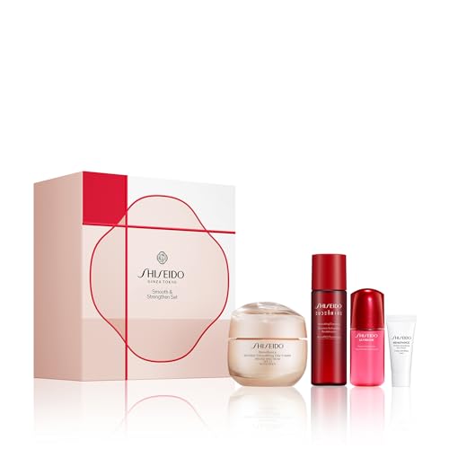 Shiseido Skin Care Set with Serum, Day & Eye Creams - Anti-Aging & SPF 23