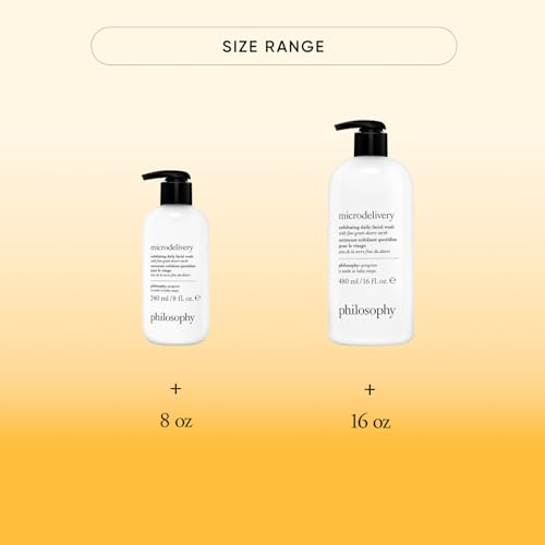 Philosophy Microdelivery Exfoliating Facial Wash 8.24 Fl Oz – Gentle Daily Cleanser with Fine Grain Desert Earth & Amino Acids
