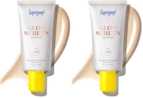 Supergoop! Glowscreen SPF 40 Tinted Sunscreen & Primer, 1.7 Fl Oz, Pack of 2 - Hydrating, Blue Light Filter, Dewy Glow