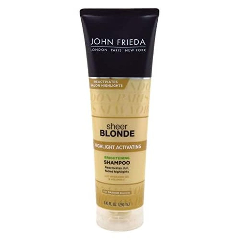John Frieda Sheer Blonde Highlight Activating Brightening Shampoo Darker Blondes, 8.45 oz