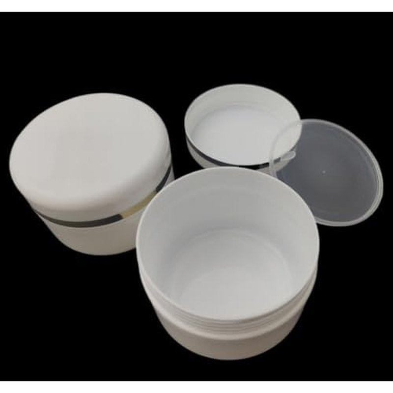 8 Pack Plastic Empty Cosmetic Containers with Lid, Portable 3 Oz 100ml Refillable Make-up Face Cream Jars Case for Body Scrub Mask Lotion Storage Pot (White, Pink)