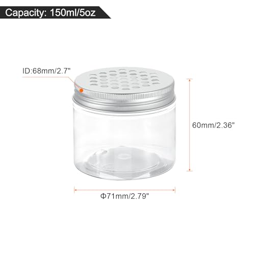 HARFINGTON 12 Pcs Empty Scent Beads Storage Container 5oz/150ml Air Freshener Tins Round Refillable Spice Containers Plastic Jars Sample for Travel Storage