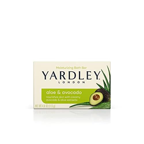 Yardley London Aloe and Avocado Naturally Moisturizing Bath Bar 4.0 oz (Pack of 6)