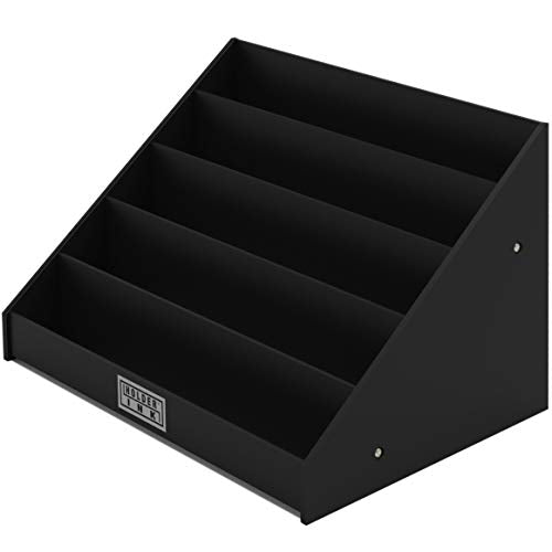 acrylic display stand organizer for tattoo inks, nail polish bottles and other beauty essentials that keeps them organized, secured and ready to use.