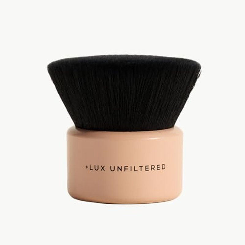 + Lux Unfiltered Blending Body Brush - Self Tanner Brush - Kabuki Blending Applicator for Self Tan, Body Glow, & Bronzer - Vegan & Cruelty Free Synthetic Bristles