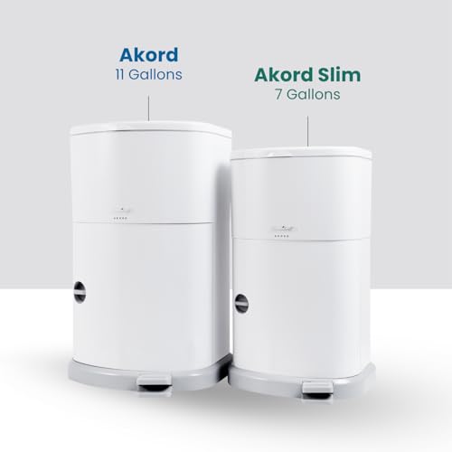 Janibell Akord Slim 7-Gallon Adult Diaper Pail White Hands-Free Odor Control