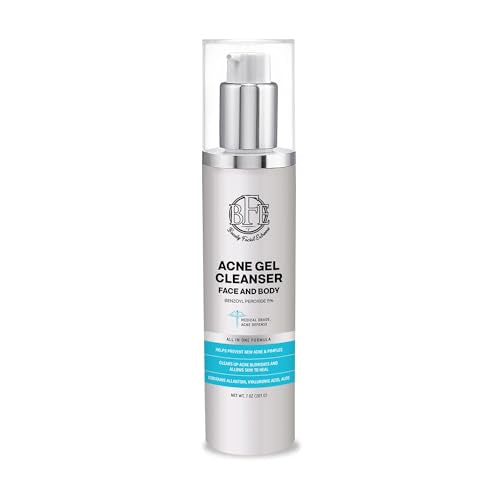 Acne Face Wash Treatment with 10% Benzoyl Peroxide for Oily Skin & Breakouts