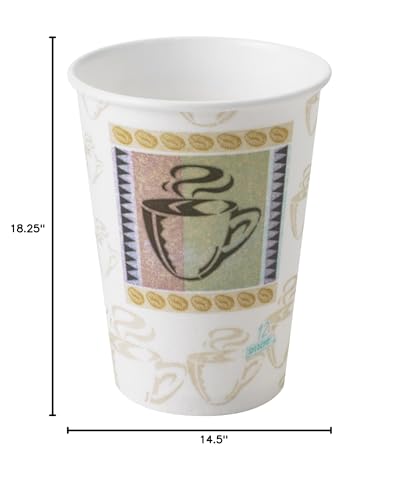 Insulated Paper Coffee Cups 12oz WiseSize Case of 20 Sleeves - Variation 500
