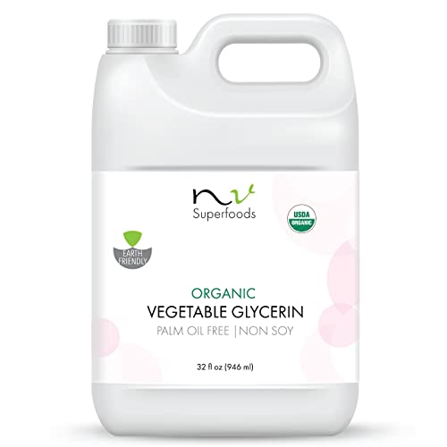 Organic Vegetable Glycerin 32oz - Palm Oil Free, USP Food Grade - Pack of 1