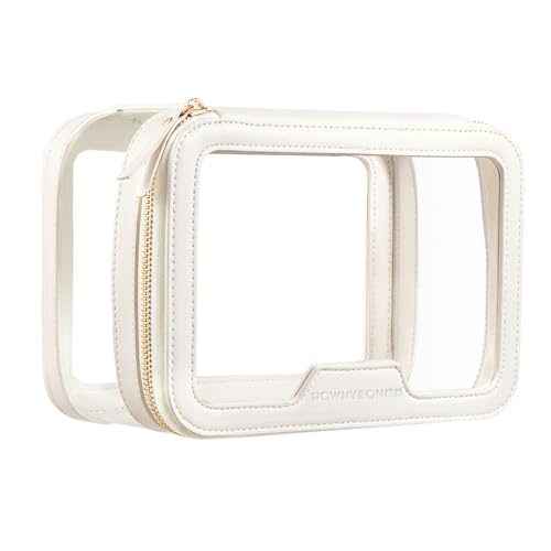 Camdeez White Clear Makeup Case Toiletry Bag Travel Organizer Portable Cosmetic Storage