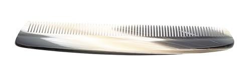 Speert 40-Mazzucchelli Swiss-Made Horn-Inspired Acetate Hair Comb Beige Grey for Styling